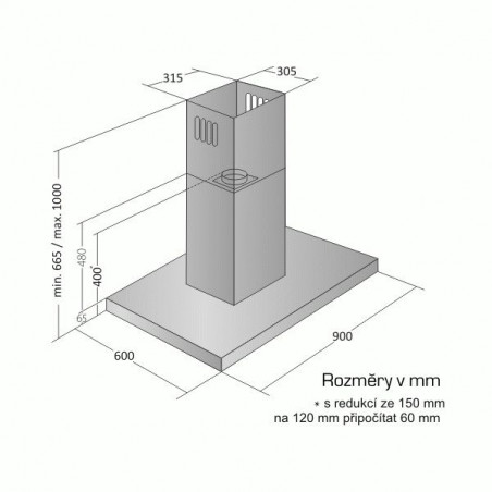 Odsavač par Cata Empire VIP OD 722090, dálkové ovládání