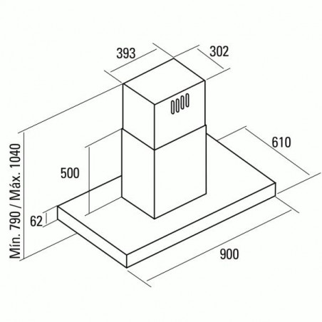 Odsavač par Cata ISLA LEGEND A+ Nerez Černé sklo 900 Odsavač par Cata ISLA LEGEND A+ Nerez Černé sklo 900