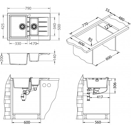 Kuchyňský dřez Alveus Cadit 70 Terra 22