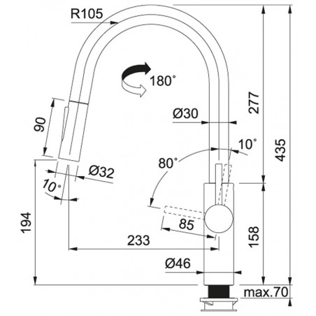 Kuchyňská baterie Franke FC 5968.901 PESCARA Matná černá