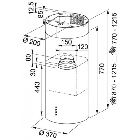 Odsavač par Franke Tube FTU PLUS 3707 I WH Matná bílá