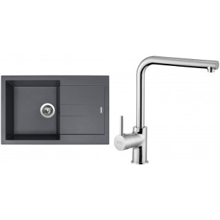 Set Sinks (dřez Amanda 780 Titanium 72 + baterie Elka Chrom - lesklý)