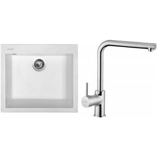 Set Sinks (dřez Cube 560 Milk 28 + baterie Elka Chrom - lesklý)