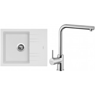 Set Sinks G1828 (dřez Linea 600 Milk 28 + baterie Elka Chrom - lesklý)