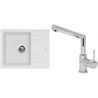 Set Sinks (dřez Linea 600 Milk 28 + baterie Mix 350 P Chrom - lesklý)