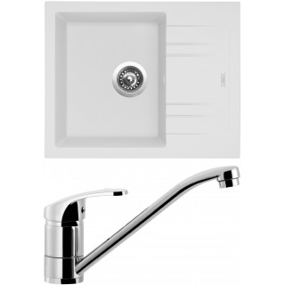 Set Sinks (dřez Linea 600 Milk 28 + baterie Pronto Chrom - lesklý)