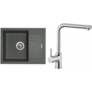 Set Sinks G1872 (dřez Linea 600 Titanium 72 + baterie Elka Chrom - lesklý)