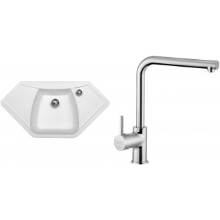Set Sinks (dřez Naiky 980 Milk 28 + baterie Elka Chrom - lesklý)