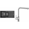 Set Sinks (dřez Perfecto 1000.1 Metalblack 74 + baterie Elka Chrom)
