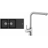 Set Sinks (dřez Perfecto 1160 DUO Metalblack 74 + baterie Elka Chrom)