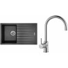 Set Sinks (dřez Perfecto 860 Metalblack 74 + baterie Vitalia Chrom)
