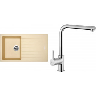Set Sinks (dřez Perfecto 860 Sahara 50 + baterie Elka Chrom - lesklý)