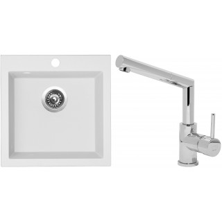 Set Sinks (dřez Viva 455 Milk 28 + baterie Mix 350 P Chrom - lesklý)