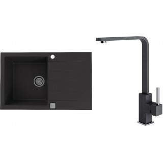 Set Alveus (dřez Cadit 20 Black 91 + baterie Afra Black 91)