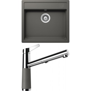 Set Schock S10-5 (dřez Mono N-100 Silverstone + baterie SC-510.120 Silverstone)