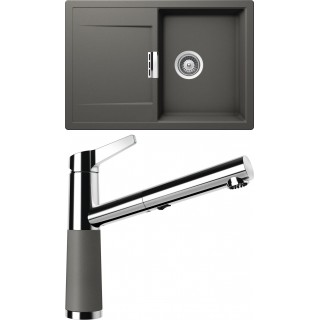 Set Schock S6-5 (dřez Mono D-100S Silverstone + baterie SC-510.120 Silverstone)