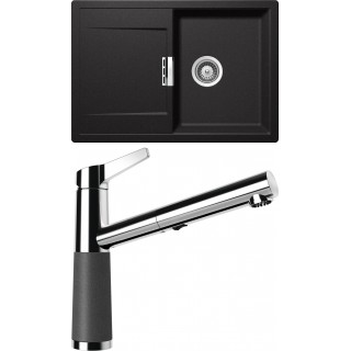 Set Schock S6-5 (dřez Mono D-100S Stone + baterie SC-510.120 Stone)