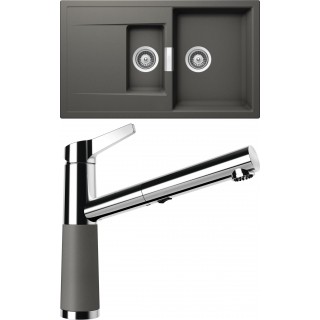 Set Schock S8-5 (dřez Mono D-150 Silverstone + baterie SC-510.120 Silverstone)