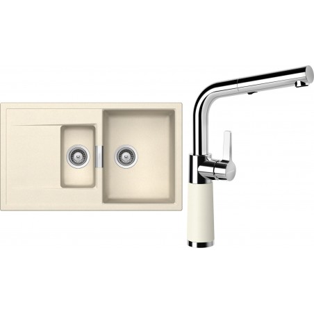 Set Schock 16 (dřez Mono D-150 Magnolia + baterie SC-540.120 Magnolia)