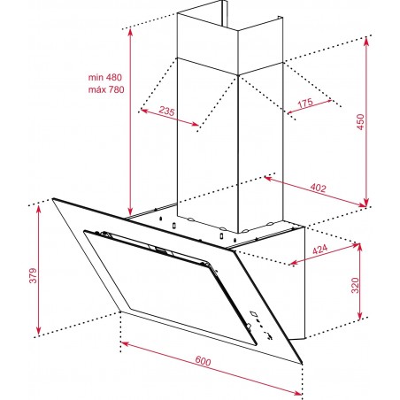 Komínový odsávač pár Teka DVT 68660 TBS BK Čierna