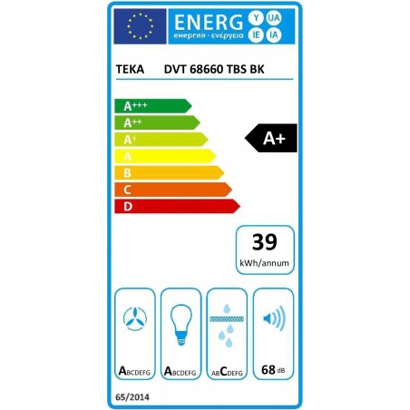 Komínový odsávač pár Teka DVT 68660 TBS BK Čierna