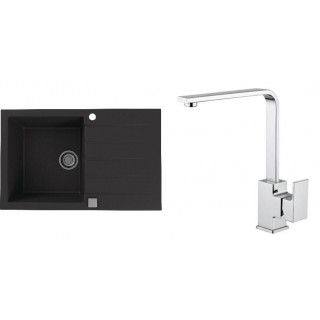 Set Alveus (dřez Cadit 20 Black 91 + baterie Reno Chrom)
