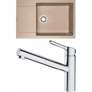 Set Franke G194 (dřez MRG 611-78 BB Pískový melír + baterie FC 3055.031 ORBIT Chrom)