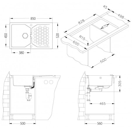 Kuchyňský dřez Alveus Sensual 30 White 11