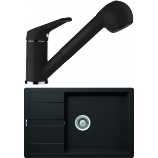 Set Schock S19-2 (dřez Manhattan D-100LS Nero + baterie Cosmo.120 Nero)