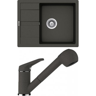 Set Schock S17-2 (dřez Manhattan D-100 Asphalt + baterie Cosmo.120 Asphalt)