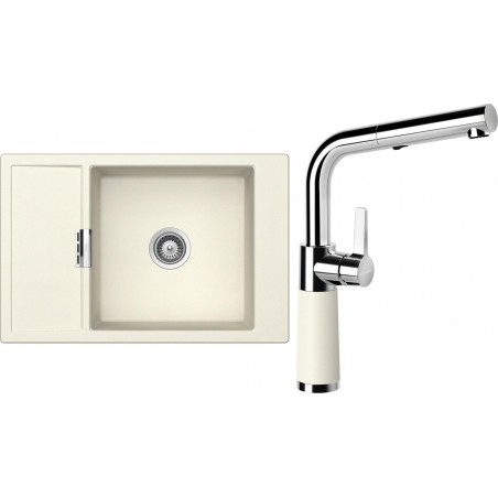 Set Schock 4 (dřez Mono D-100XS Magnolia + baterie SC-540.120 Magnolia)