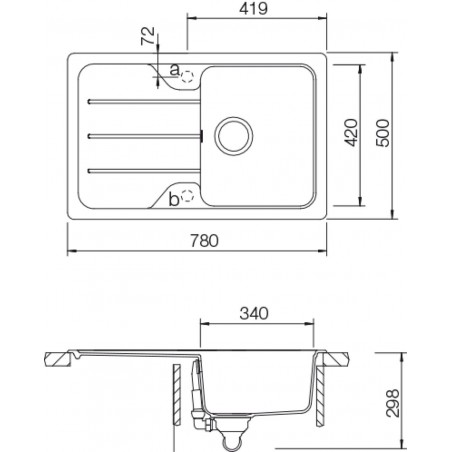 Kuchyňský dřez Schock Formhaus D-100S Croma, horní montáž