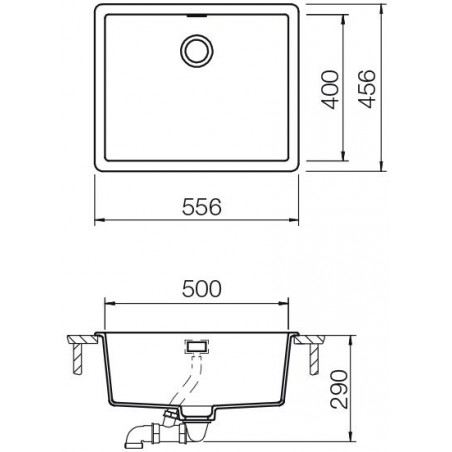 Kuchyňský dřez Schock Greenwich N-100L Magma, horní montáž