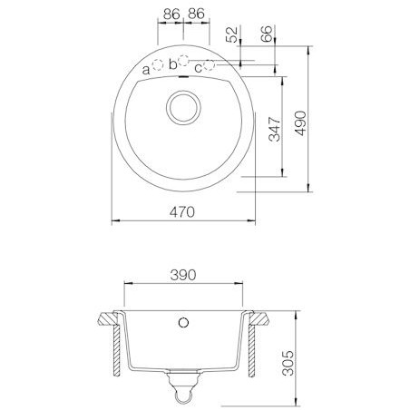 Kuchyňský dřez Schock Manhattan R-100 Onyx, spodní montáž