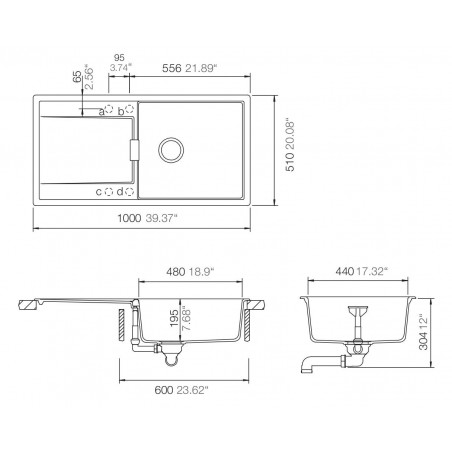 Kuchyňský dřez Schock Mono D-100L Silverstone, spodní montáž