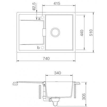 Kuchyňský dřez Schock Mono D-100S Magma, spodní montáž