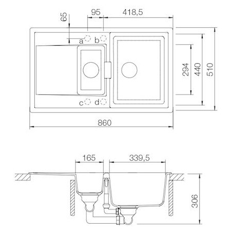 Kuchyňský dřez Schock Mono D-150 Day, spodní montáž