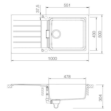 Kuchyňský dřez Schock Signus D-100L Bronze, horní montáž