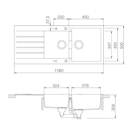 Kuchyňský dřez Schock Signus D-200 Bronze, spodní montáž
