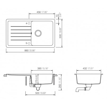 Kuchyňský dřez Schock Toledo D-100 Bronze, spodní montáž