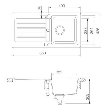 Kuchyňský dřez Schock Typos D-100S Onyx, horní montáž