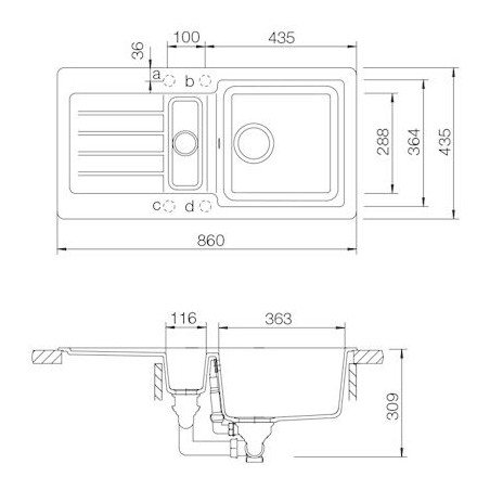 Kuchyňský dřez Schock Typos D-150S Nero, horní montáž