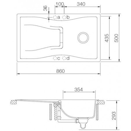 Kuchyňský dřez Schock Waterfall D-100 Polaris, spodní montáž