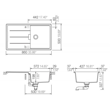 Kuchyňský dřez Schock Tia D-100 Puro + sada misek, horní montáž