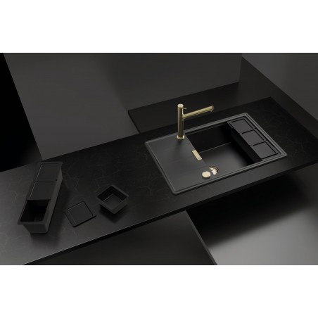 Kuchyňský dřez Schock Tia D-100LS Silverstone + sada misek, horní montáž