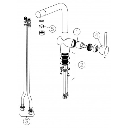 Kuchyňská baterie Schock Laios Gunmetal