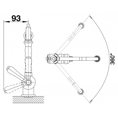 Kuchyňská baterie Blanco Tradon Saténově zlatá