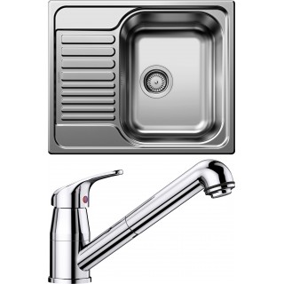 Set Blanco 03-B 25 (dřez Tipo 45 S Mini Přírodní lesk + baterie Daras-S Chrom)