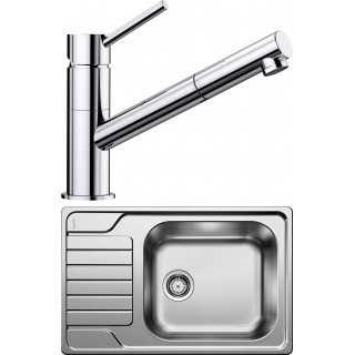 Set Blanco 05-C 25 (dřez Dinas XL 6 S Compact Kartáčovaný + baterie Kano-S Chrom)