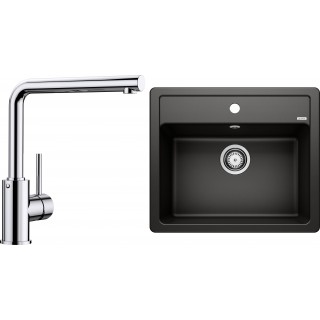 Set Blanco 07-A 25 (dřez Legra 6 Černá + baterie Mila Chrom)